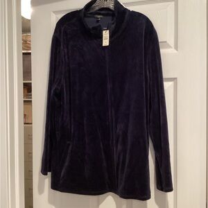 Velour jacket, midnight blue, new with tags
